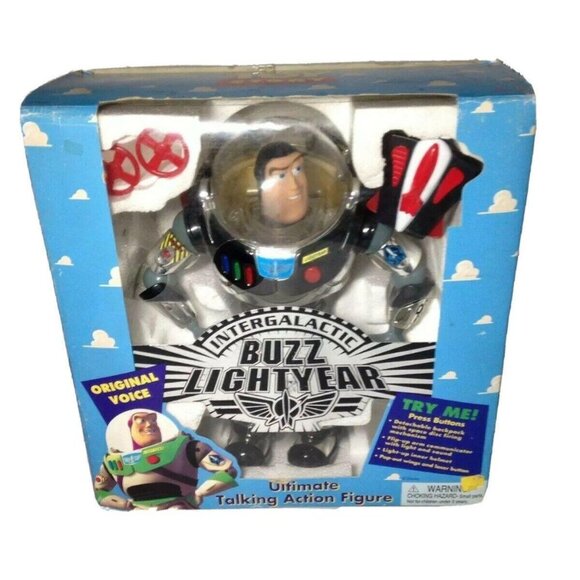 1995 Toy Story Intergalactic Buzz Lightyear Silver Chrome Talking Action Figure - Picture 1 of 12